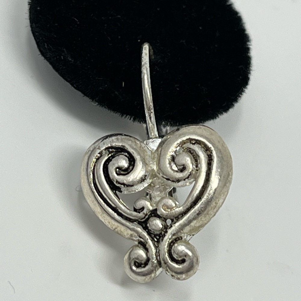 Sterling Silver Heart Shape Drop Earrings